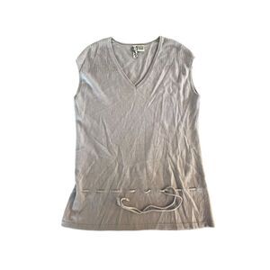 Barney's New York Women's Gray Cashmere Blend V-Neck Tank Top M